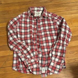 Abercrombie & Fitch Red and White Plaid Men's Shirt